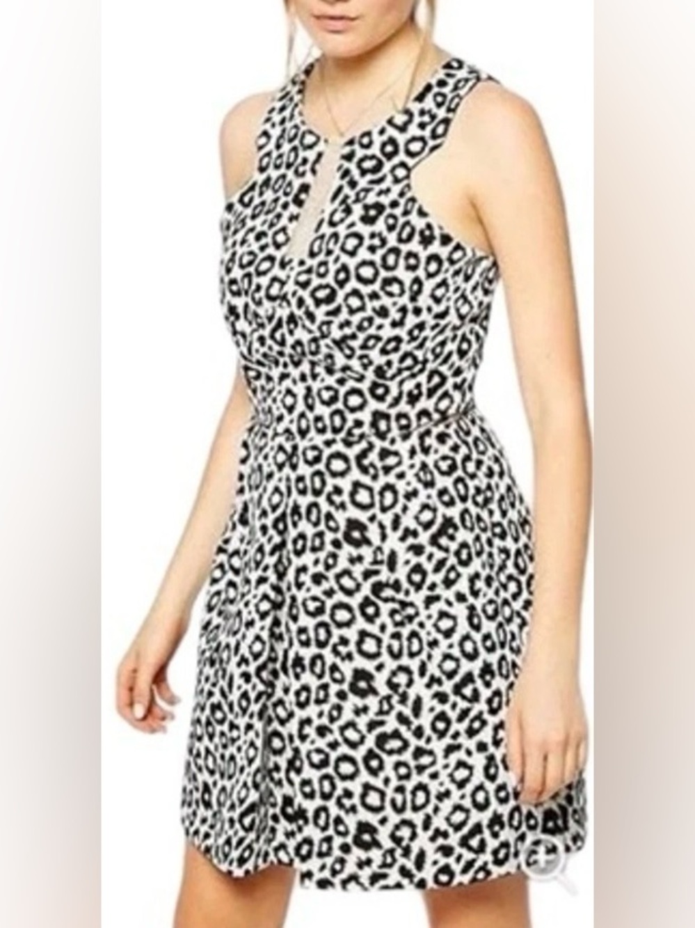 W118 by Walter Baker "Reba" NWT Leopard Print Fit & Flare Y2K Dress size S